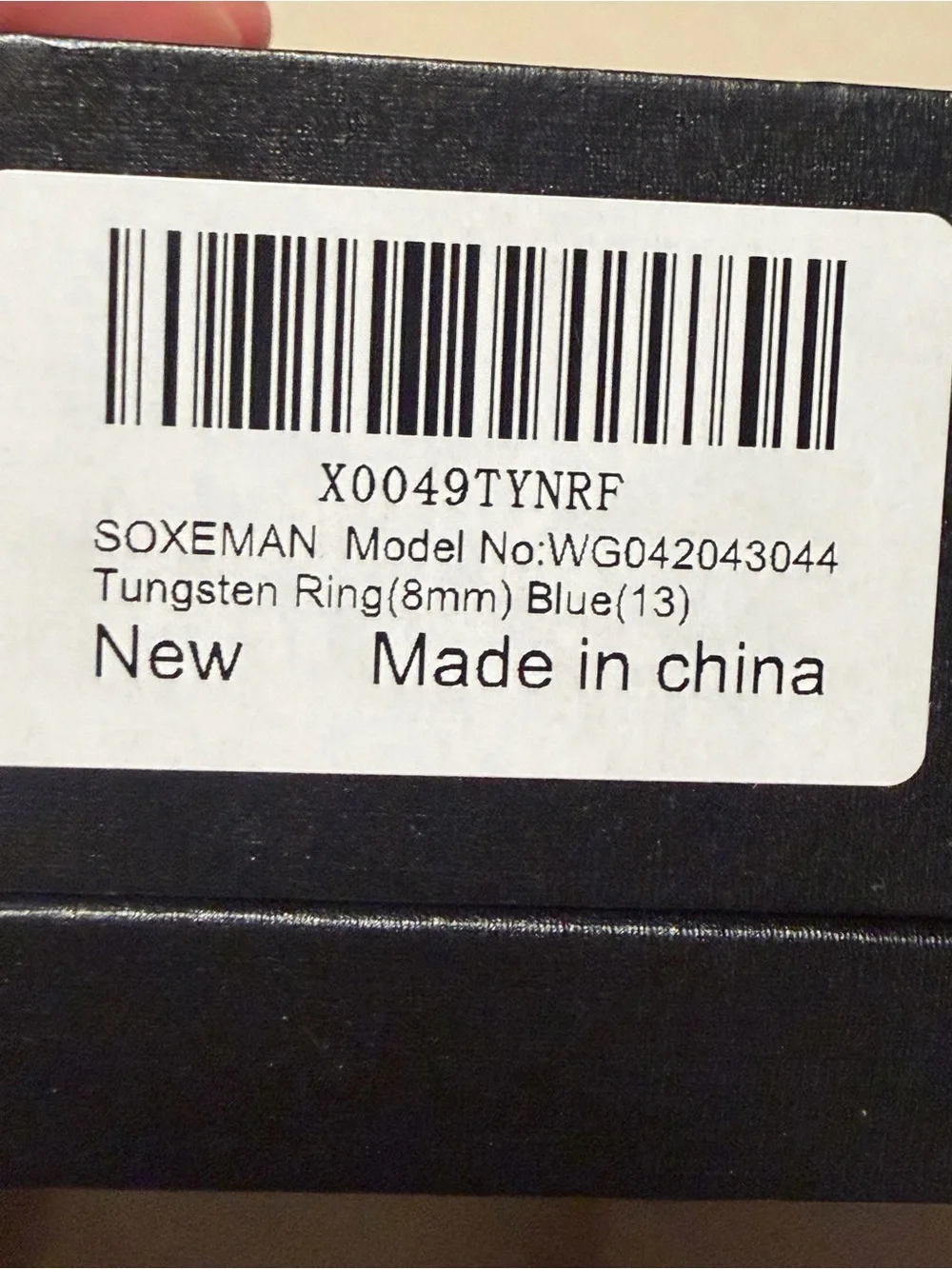 Soxeman Men’s Blue Inlay tungsten Ring 8mm - Size 13 NEW amazing gift box.